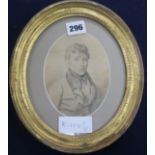 John Graham, watercolour, Self portrait, inscribed verso (in a modern hand), dated 1810, framed to