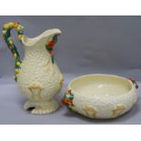 A Clarice Cliff Harvest ware bowl and jug