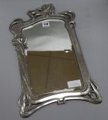 An Art Nouveau pewter mirror by Argentor of Vienna