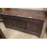 An oak coffer, W.141cm