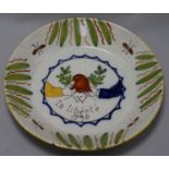 A French faience 'La Liberte' 1790 plate