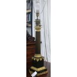 A pair of gilt bronze and bronze table lamps