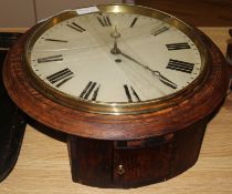 An oak cased fusee clock