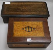 A sewing box and a case to a music box