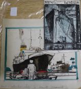 Kenneth Shoesmith, two preliminary watercolour sketches, one for a Royal Mail steam poster