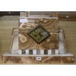 An Art Deco marble clock