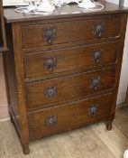 A small oak chest of drawers, W.76cm