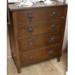 A small oak chest of drawers, W.76cm