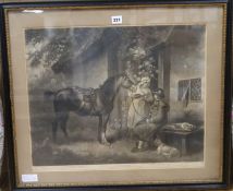 After Morland, mezzotint, The Country Butcher, 34 x 56cm