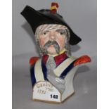 A French porcelain bust of a Revolutionary soldier