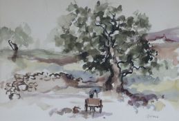 Viesse watercolour landscape 36 x 52cm