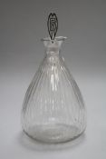 A Rene Lalique Marie Brizard carafe or decanter and stopper, moulded mark 'R. Lalique' engraved