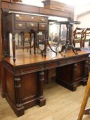 A large mirrored back sideboard stamped T Wilson, 68 Great Queen Street, London, W.206cm