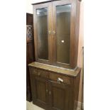 A Victorian mahogany bookcase cupboard, H.200cm