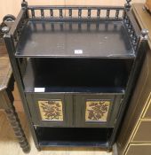 A black painted Arts & Crafts cabinet, H.106cm