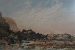 G. Weatherell, watercolour, coastal scene, 26 x 42cm