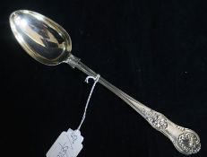 A William IV silver double struck Queen's? pattern basting spoon by William Eaton, London, 1834,