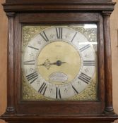 An oak longcase clock by R. Vaughan of Watlington H.205cm