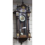 A late 19th century mahogany Vienna eight day wall clock