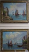 L. Crispani, pair of oils, Venetian scenes, 37 x 50cm