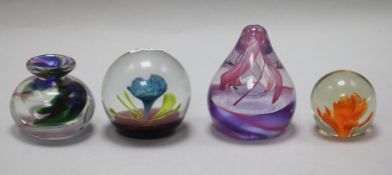 Two Caithness paperweights and two others