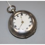 A Victorian silver pocket watch by J. Parker, London.