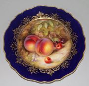 A painted Worcester fruit plate