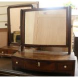 A bowfront toilet mirror and another, W.51cm & 44cm