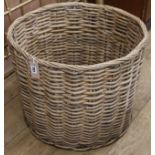 A circular log basket, W.60cm