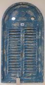 A painted mirror with shutters H.74cm