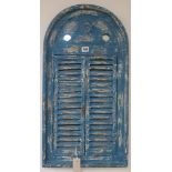 A painted mirror with shutters H.74cm