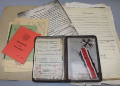 Iron cross, 2nd class Hans Ludwig with pass books and paperwork etc