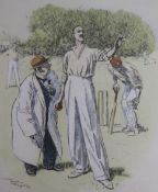 A collection of cricketing prints, various, in two ring binders