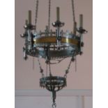 A six branch gothic circular chandelier