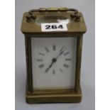 A brass carriage clock