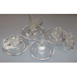 Five Lalique glass ornaments