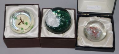 Two boxed cases of Caithness paperweights and other