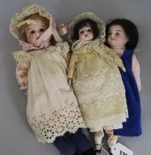 A Henri Rostal 'Mon Tresor' 28 doll, c 1914-16, an Armand Marseille 'Dolly Face' doll, marked 1984