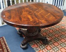 A George IV rosewood centre table, W.122cm