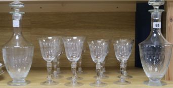 A suite of etched glassware