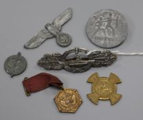 Boat clasp, silver, maker Peekhaus Ausf and collection of German and French medals