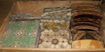 A collection of encaustic tiles and other tiles