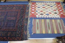 An Afghan rug (worn) and a Kelim (2)