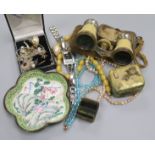 Pair of opera glasses and mixed costume jewellery etc.