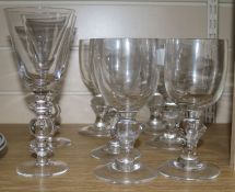 Various heavy French drinking glasses