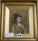 Maud Rutherford, watercolour, portrait, 15.5 x 13cm