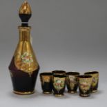 A Murano glass liqueur set