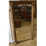 A Gilt frame large pier glass mirror, H.132cm