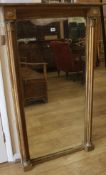 A Gilt frame large pier glass mirror, H.132cm