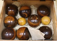 A cased set of bowls